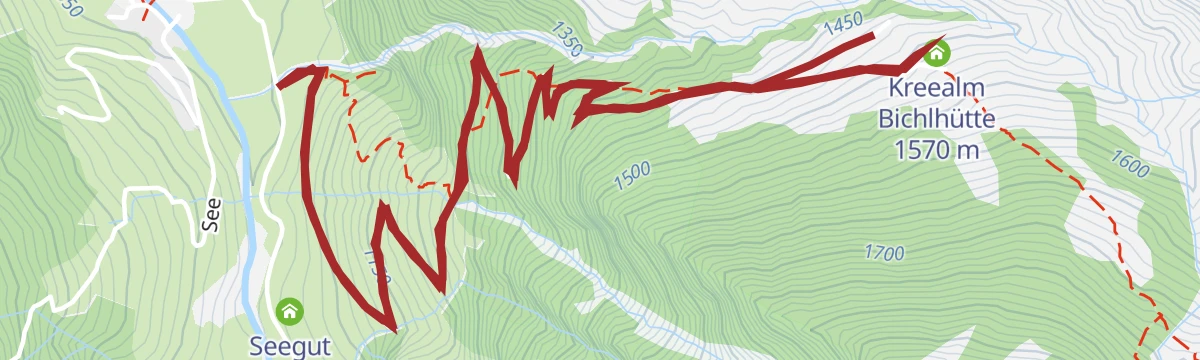 Route map: Hüttschlag: Kreealmen